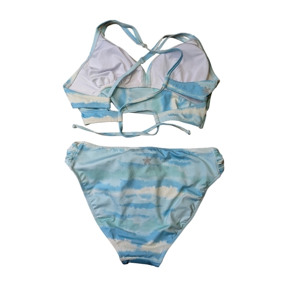 Quintsoul NWT Bikini Mid Rise Retro Bottoms/Crossback Lace Up Bustier Top Size S - Picture 4 of 13